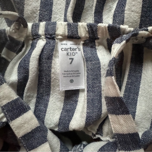 Carter’s Size 7 White and Blue Striped Summer Dress with Adjustable Straps - Picture 5 of 5